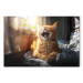 Canvas Print AI Maine Coon Cat - Ginger Happy Animal in the Sunshine - Horizontal 150195