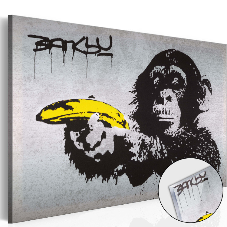 Print On Glass Stop or the monkey will shoot! (Banksy) [Glass] 150995