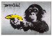 Print On Glass Stop or the monkey will shoot! (Banksy) [Glass] 150995 additionalThumb 2