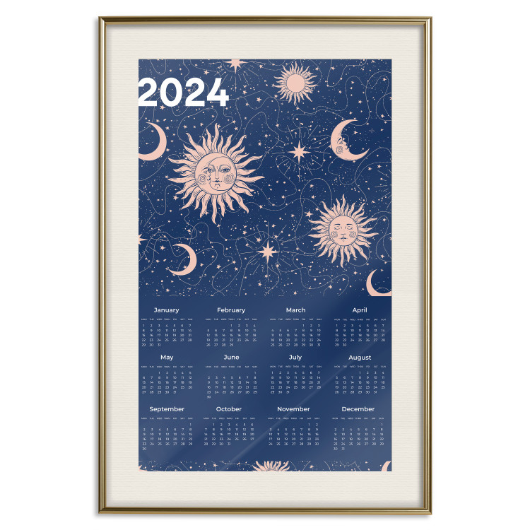 Wall Poster Calendar 2024 - Space Composition on Navy Blue Background 151895 additionalImage 26