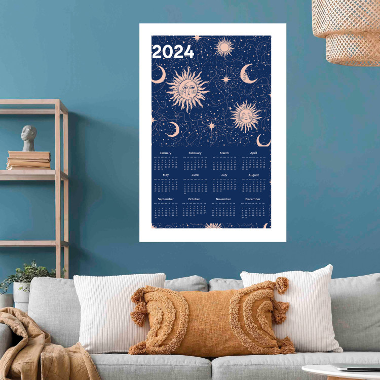 Wall Poster Calendar 2024 - Space Composition on Navy Blue Background 151895 additionalImage 11
