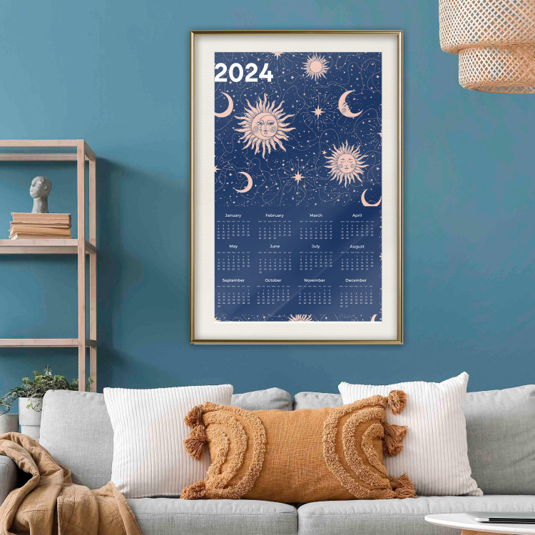 Wall Poster Calendar 2024 - Space Composition on Navy Blue Background 151895 additionalImage 17