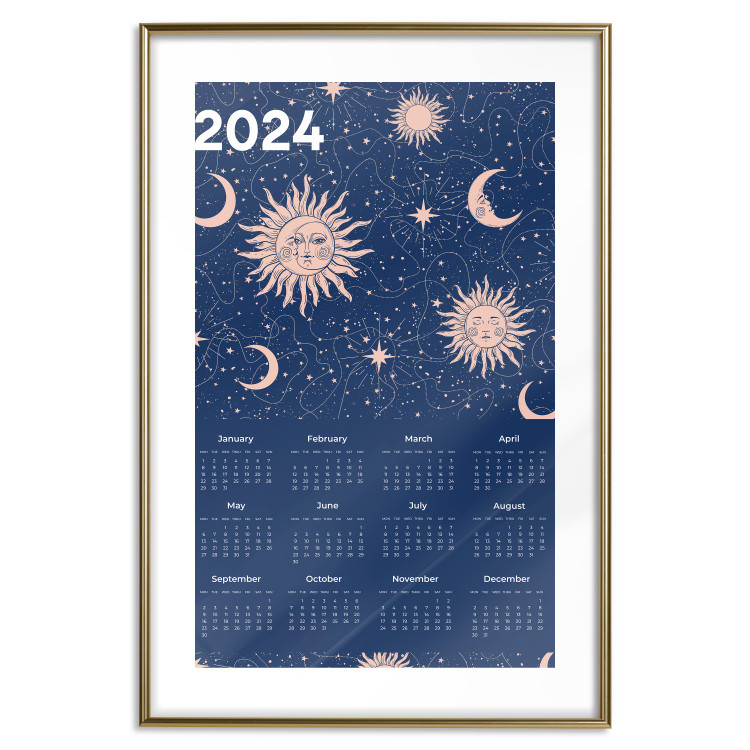 Wall Poster Calendar 2024 - Space Composition on Navy Blue Background 151895 additionalImage 24