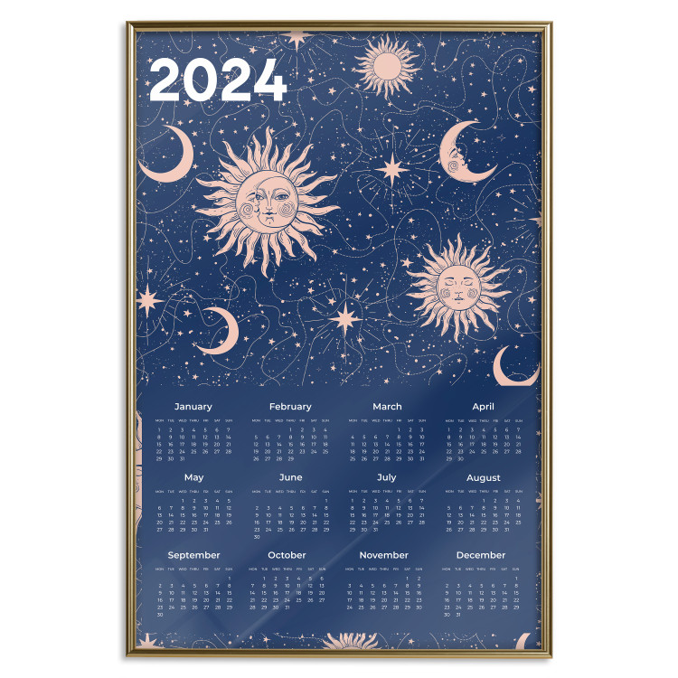 Wall Poster Calendar 2024 - Space Composition on Navy Blue Background 151895 additionalImage 22