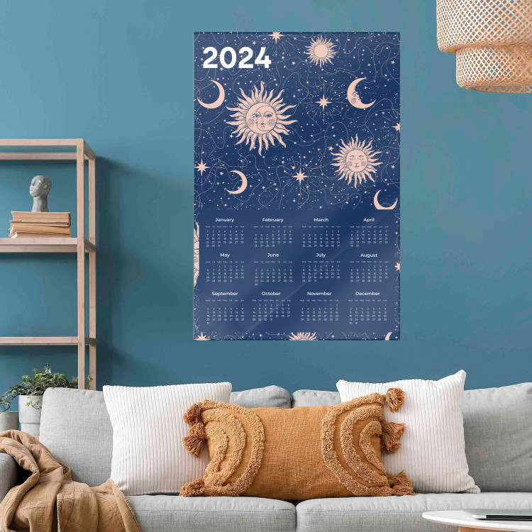 Wall Poster Calendar 2024 - Space Composition on Navy Blue Background 151895 additionalImage 14