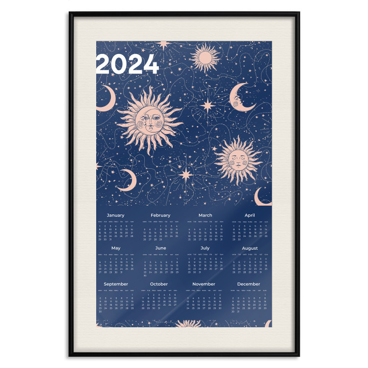 Wall Poster Calendar 2024 - Space Composition on Navy Blue Background 151895 additionalImage 23