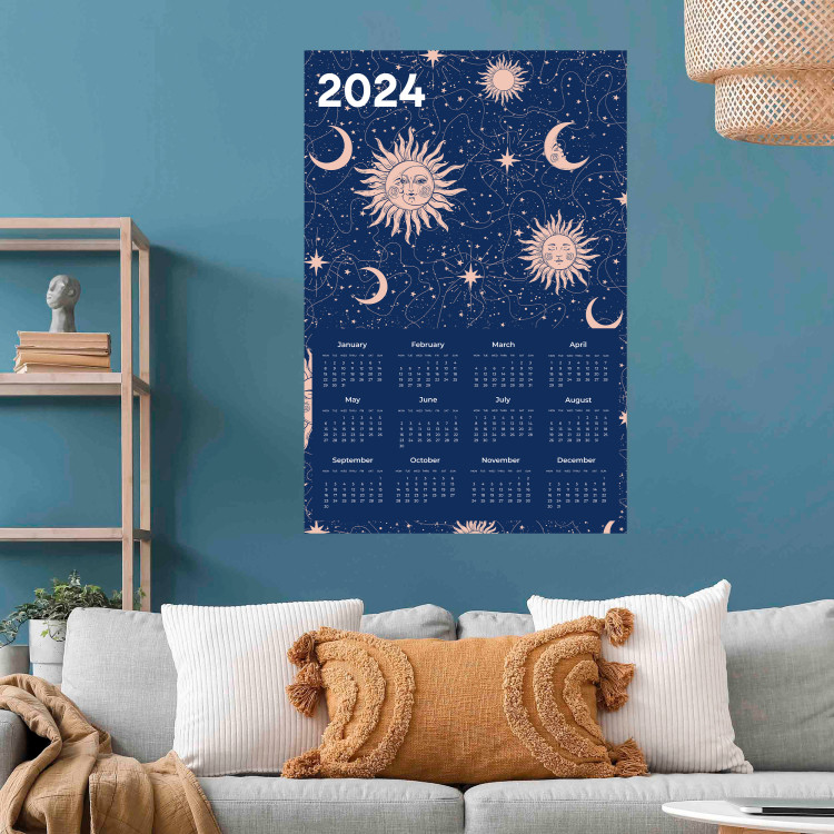 Wall Poster Calendar 2024 - Space Composition on Navy Blue Background 151895 additionalImage 10