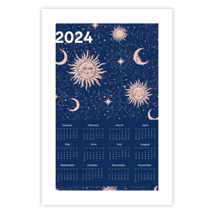 Wall Poster Calendar 2024 - Space Composition on Navy Blue Background 151895 additionalImage 20