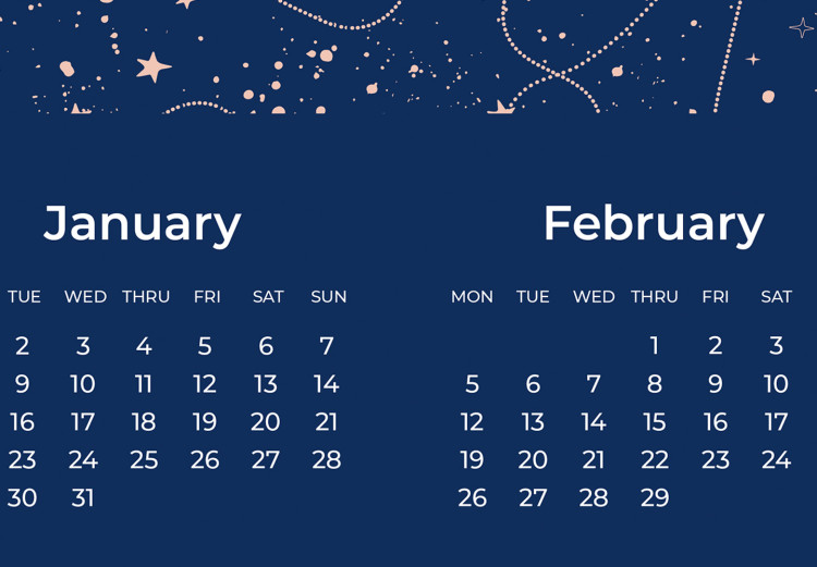 Wall Poster Calendar 2024 - Space Composition on Navy Blue Background 151895 additionalImage 4