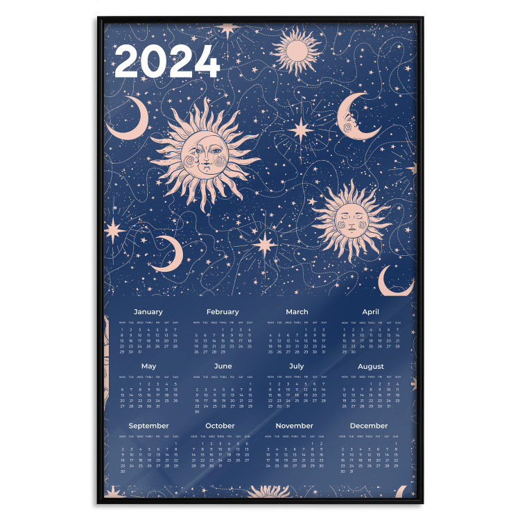 Wall Poster Calendar 2024 - Space Composition on Navy Blue Background 151895 additionalImage 21
