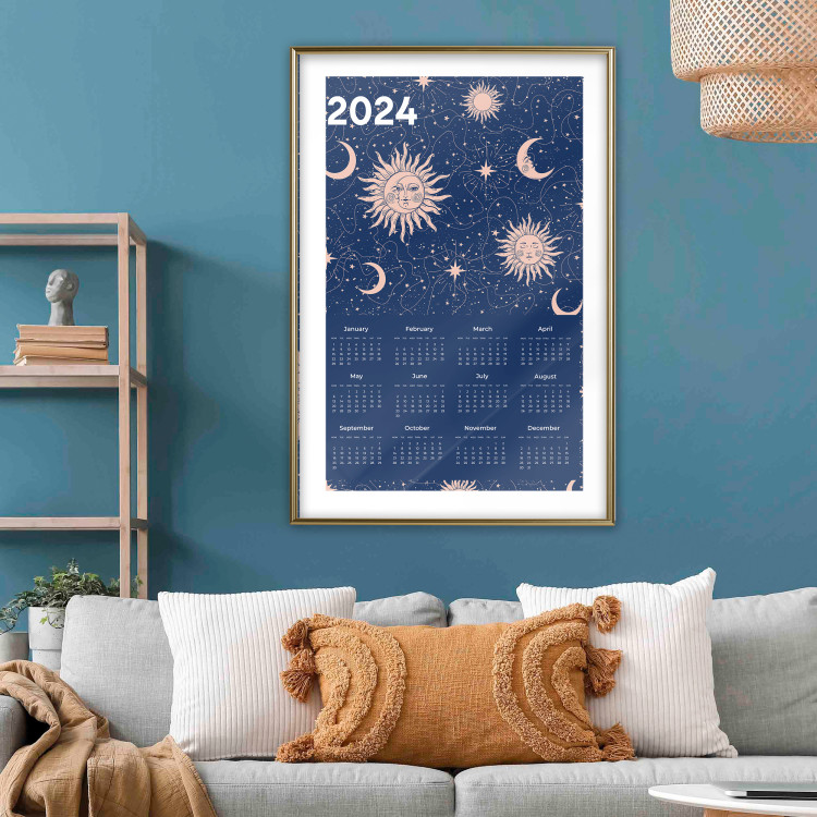 Wall Poster Calendar 2024 - Space Composition on Navy Blue Background 151895 additionalImage 13