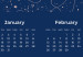 Wall Poster Calendar 2024 - Space Composition on Navy Blue Background 151895 additionalThumb 4