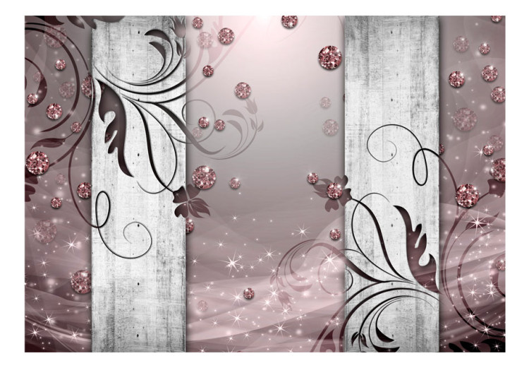 Wall Mural Glittering - Abstraction with Ornaments and Pink Diamond Sparkles 60095 additionalImage 1