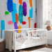 Photo Wallpaper Colourful expression - painted pattern in coloured shapes on white background 90095 additionalThumb 5