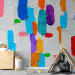 Photo Wallpaper Colourful expression - painted pattern in coloured shapes on white background 90095 additionalThumb 4