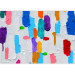 Photo Wallpaper Colourful expression - painted pattern in coloured shapes on white background 90095 additionalThumb 3