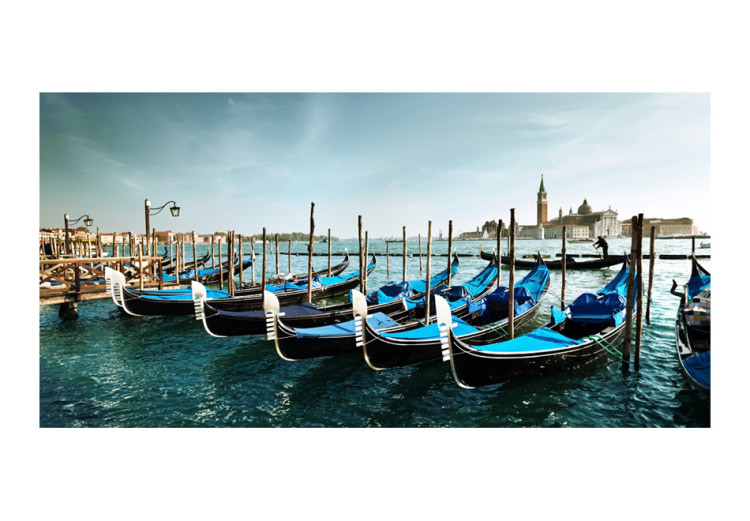 Photo Wallpaper Blue gondolas in Venice - a cityscape of Italian architecture 97195 additionalImage 1