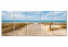Canvas Beach Entrance (5-piece) - View of the Mediterranean Sea 98595