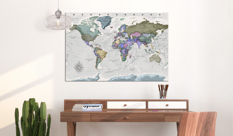 Decorative Pinboard World Destinations (1 Part) Wide [Cork Map] 107206 additionalImage 7