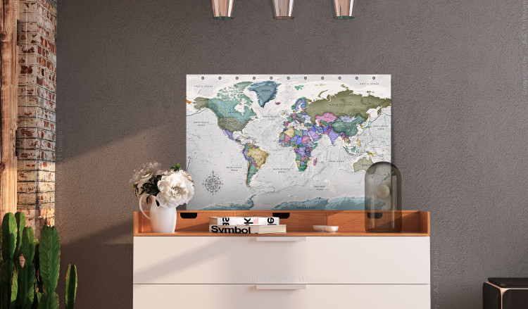 Decorative Pinboard World Destinations (1 Part) Wide [Cork Map] 107206 additionalImage 3