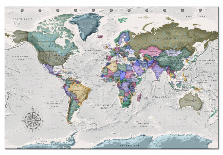 Decorative Pinboard World Destinations (1 Part) Wide [Cork Map] 107206 additionalImage 2