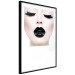 Wall Poster Black lips - composition on white with a woman's face with dark lipstick 115006 additionalThumb 6