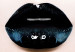 Wall Poster Black lips - composition on white with a woman's face with dark lipstick 115006 additionalThumb 5