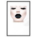 Wall Poster Black lips - composition on white with a woman's face with dark lipstick 115006 additionalThumb 15