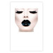 Wall Poster Black lips - composition on white with a woman's face with dark lipstick 115006 additionalThumb 19