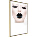 Wall Poster Black lips - composition on white with a woman's face with dark lipstick 115006 additionalThumb 2