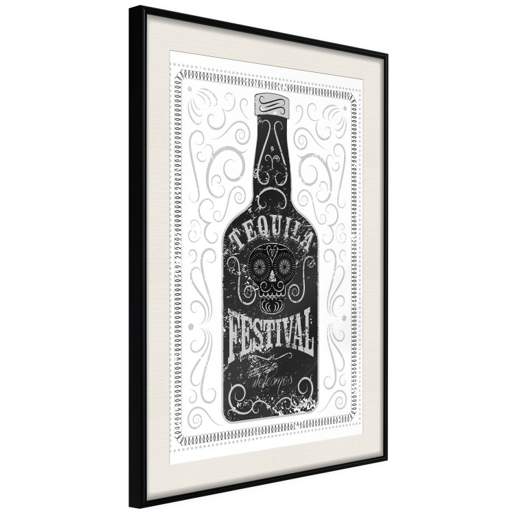 Wall Poster Tequila festival - black and white decorative composition with a bottle of alcohol 115106 additionalImage 3
