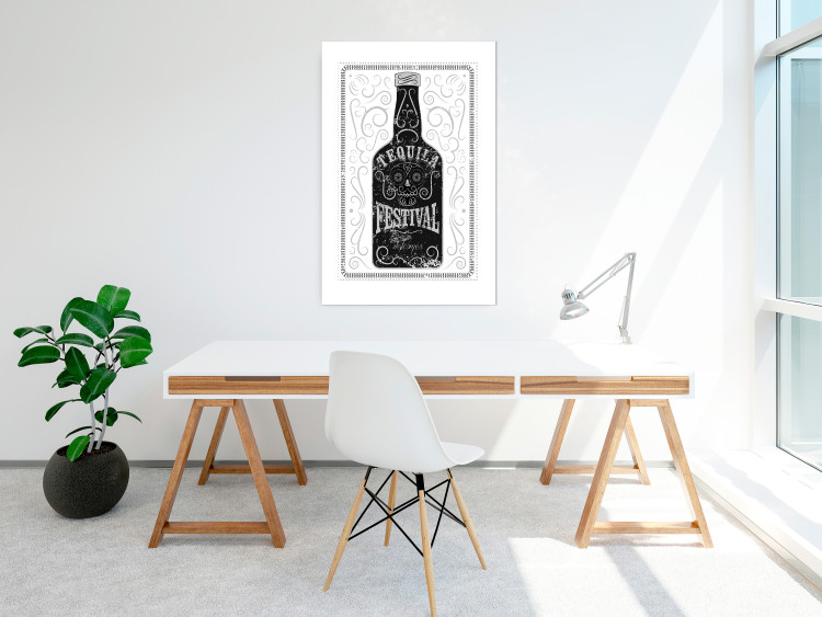 Wall Poster Tequila festival - black and white decorative composition with a bottle of alcohol 115106 additionalImage 13