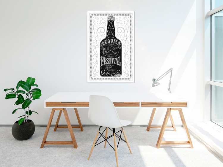 Wall Poster Tequila festival - black and white decorative composition with a bottle of alcohol 115106 additionalImage 23