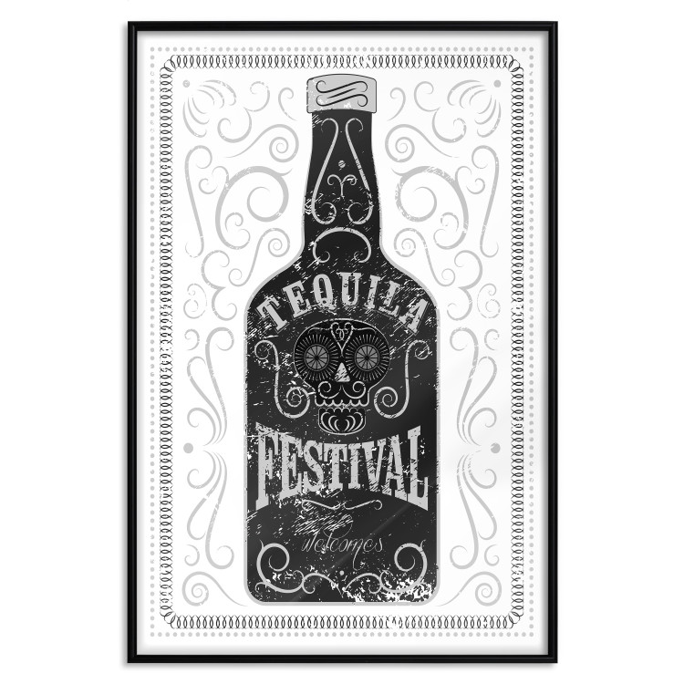 Wall Poster Tequila festival - black and white decorative composition with a bottle of alcohol 115106 additionalImage 18