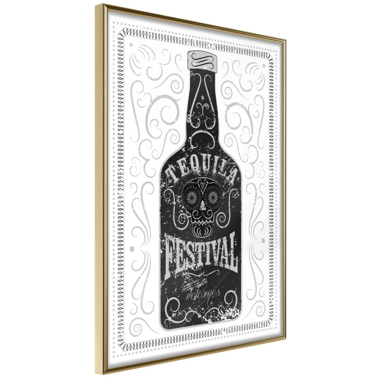Wall Poster Tequila festival - black and white decorative composition with a bottle of alcohol 115106 additionalImage 3