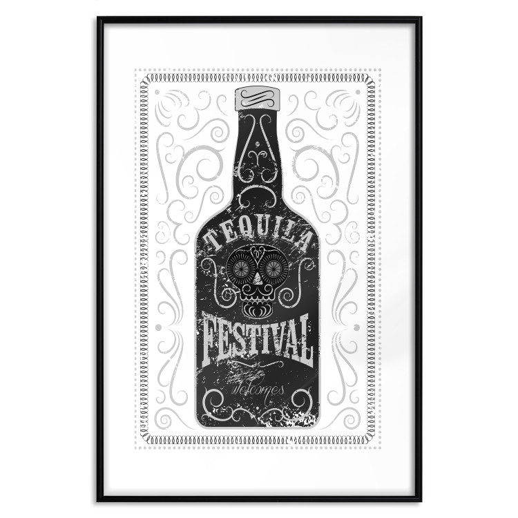 Wall Poster Tequila festival - black and white decorative composition with a bottle of alcohol 115106 additionalImage 17
