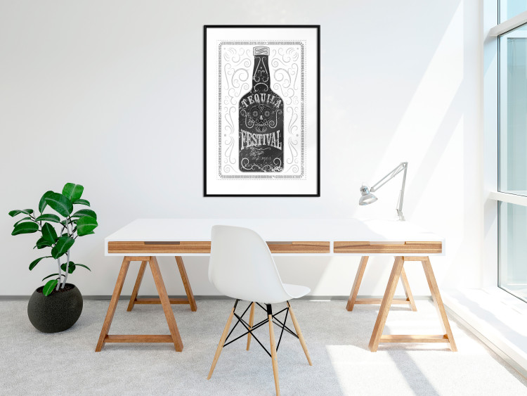 Wall Poster Tequila festival - black and white decorative composition with a bottle of alcohol 115106 additionalImage 10