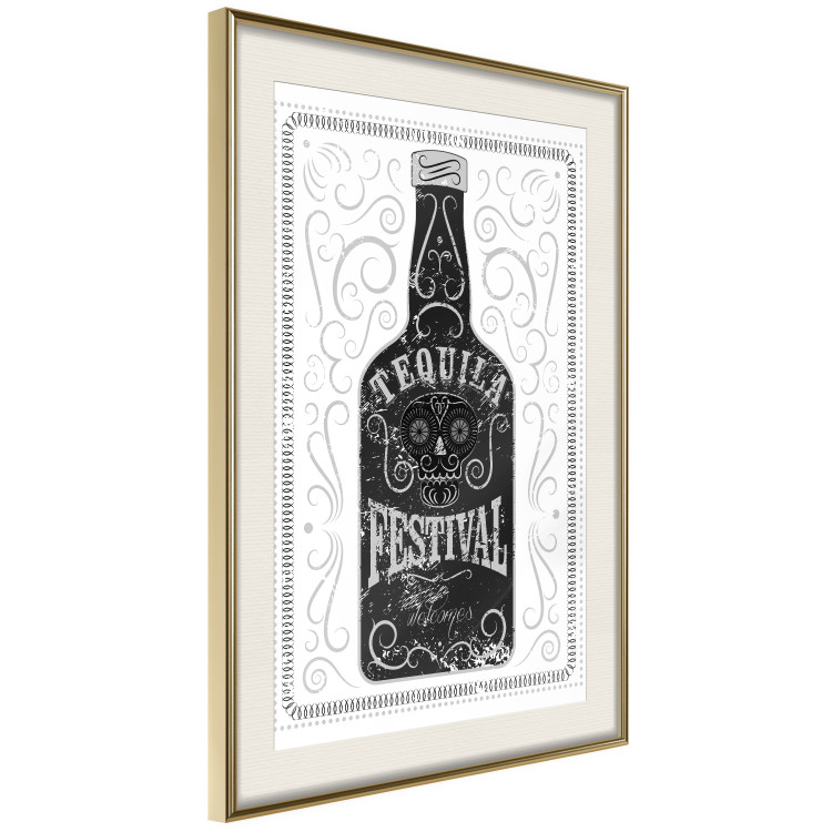 Wall Poster Tequila festival - black and white decorative composition with a bottle of alcohol 115106 additionalImage 4