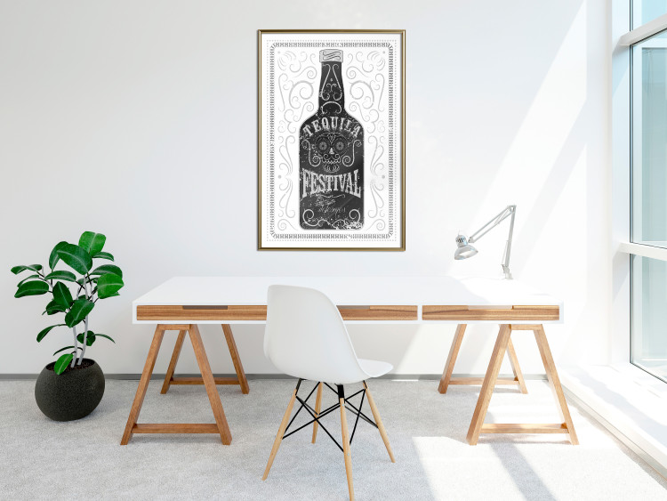 Wall Poster Tequila festival - black and white decorative composition with a bottle of alcohol 115106 additionalImage 9