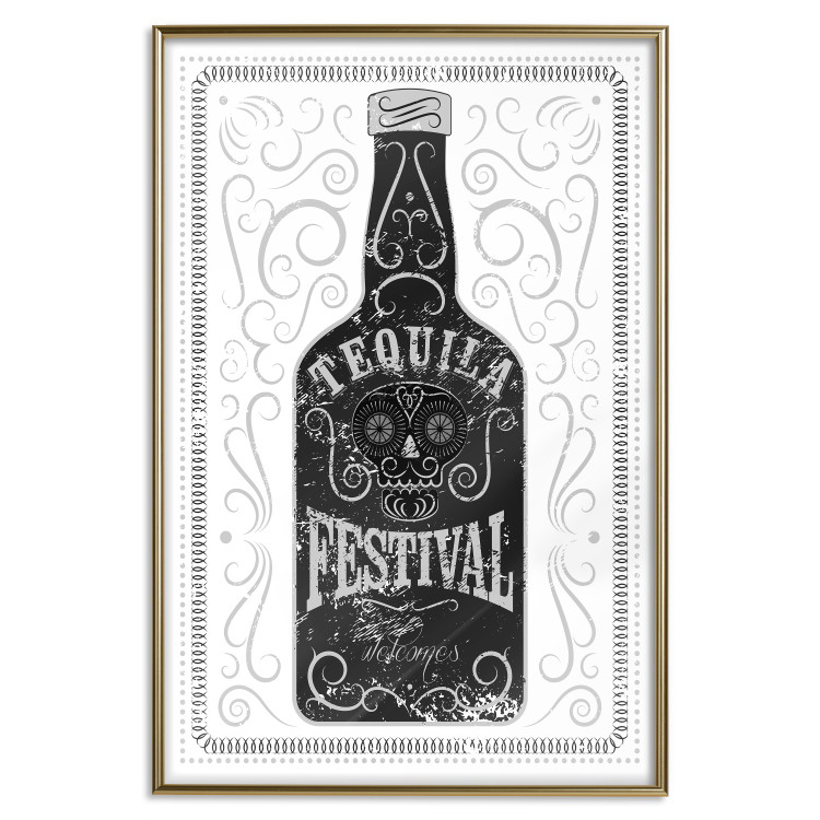 Wall Poster Tequila festival - black and white decorative composition with a bottle of alcohol 115106 additionalImage 20