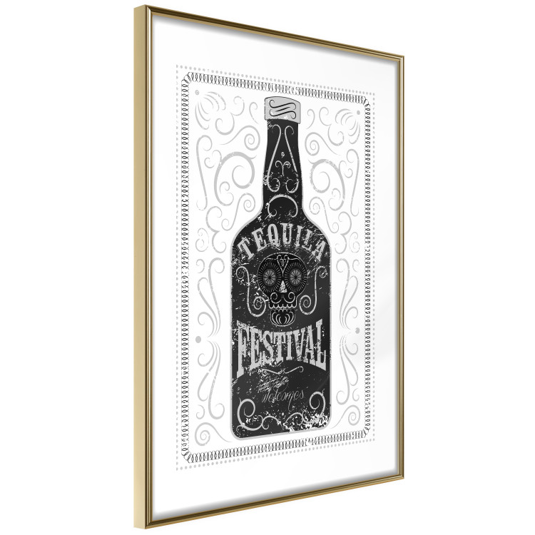 Wall Poster Tequila festival - black and white decorative composition with a bottle of alcohol 115106 additionalImage 4
