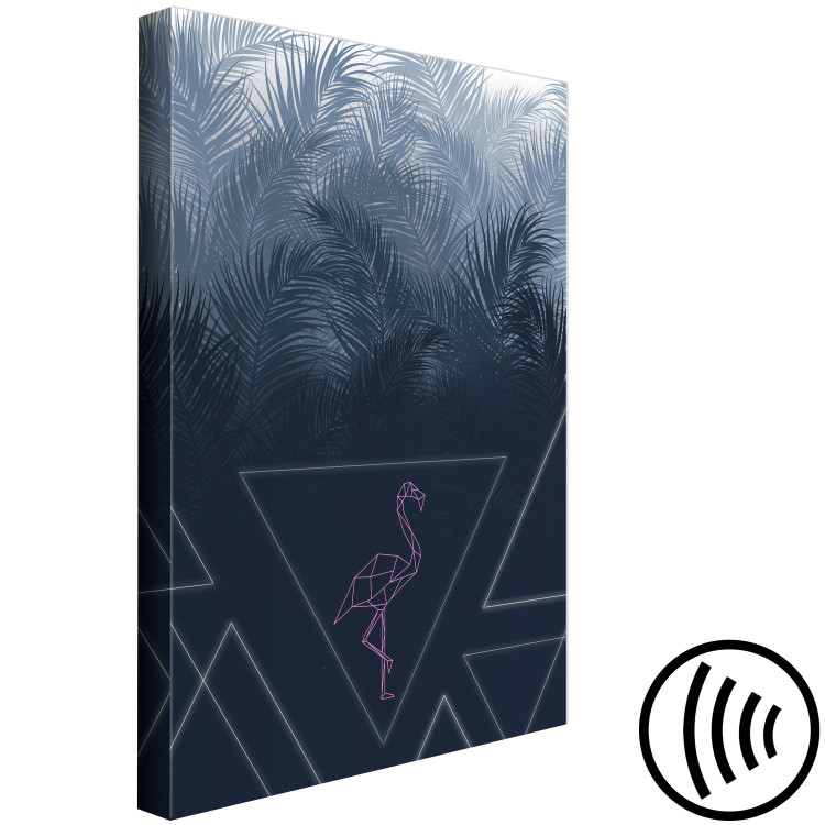 Canvas Print Bird in Palm Leaves (1-part) - Geometric Flamingo Against Nature 115306 additionalImage 6