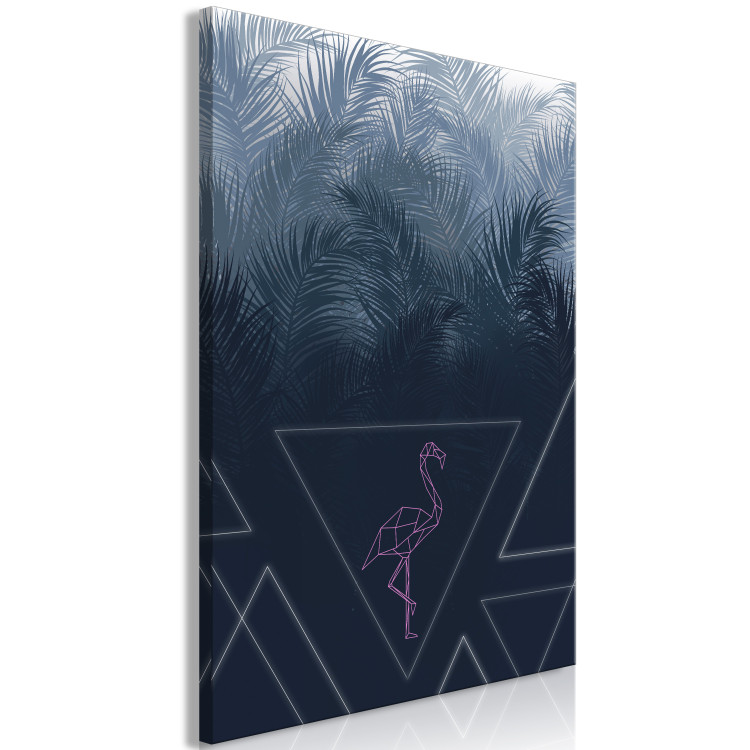 Canvas Print Bird in Palm Leaves (1-part) - Geometric Flamingo Against Nature 115306 additionalImage 2
