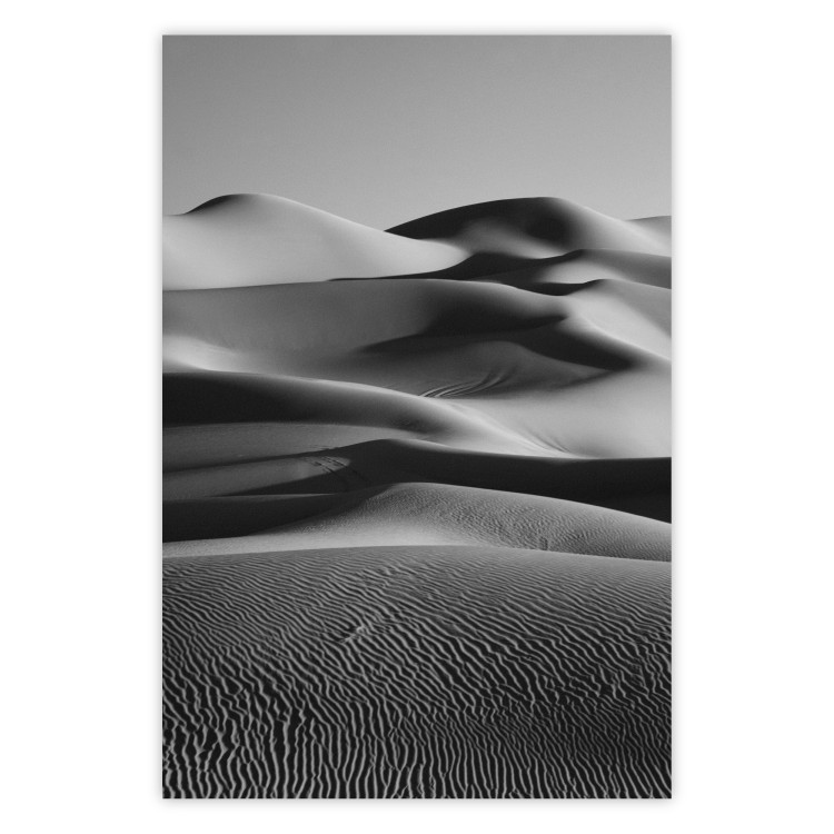 Wall Poster Desert Dunes - black and white landscape amidst hot desert sands 116506