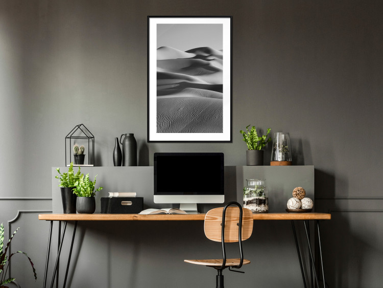 Wall Poster Desert Dunes - black and white landscape amidst hot desert sands 116506 additionalImage 8