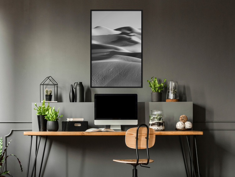 Wall Poster Desert Dunes - black and white landscape amidst hot desert sands 116506 additionalImage 7