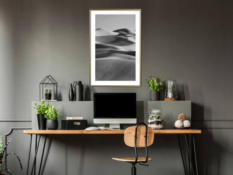 Wall Poster Desert Dunes - black and white landscape amidst hot desert sands 116506 additionalImage 13
