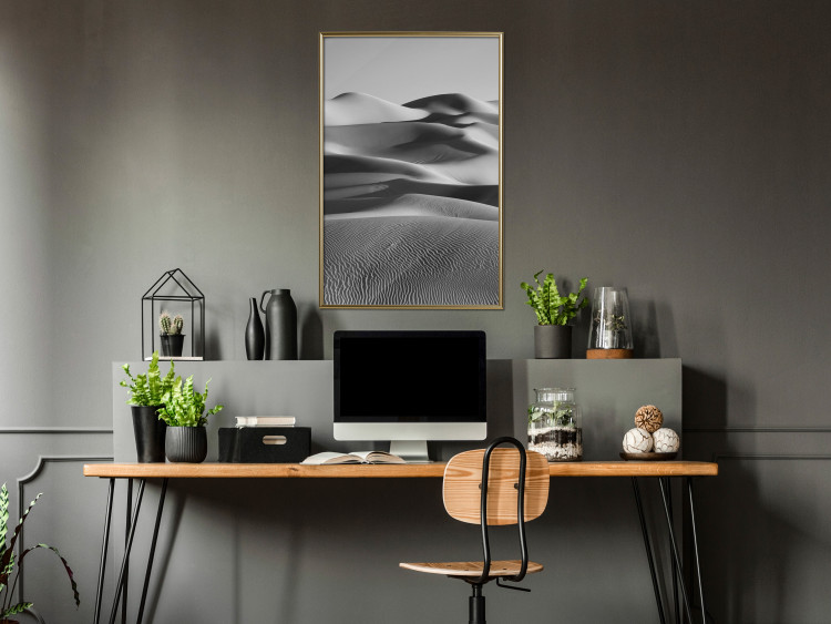 Wall Poster Desert Dunes - black and white landscape amidst hot desert sands 116506 additionalImage 8