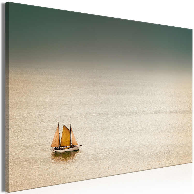 Canvas Lonely Sailboat on Empty Sea (1-part) - Maritime Scene 117306 additionalImage 2