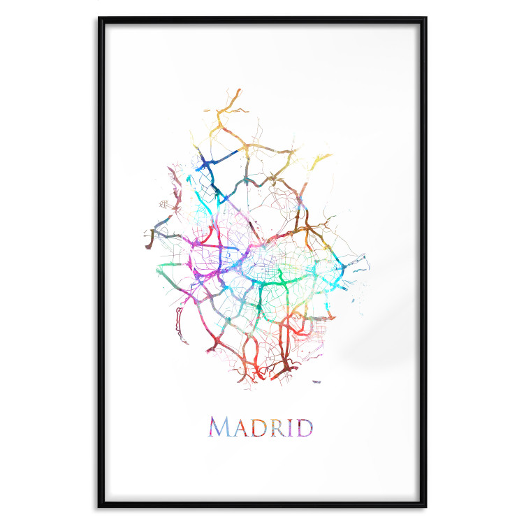 Wall Poster Madrid - colorful map of one of the cities in Spain and English inscription 117906 additionalImage 20